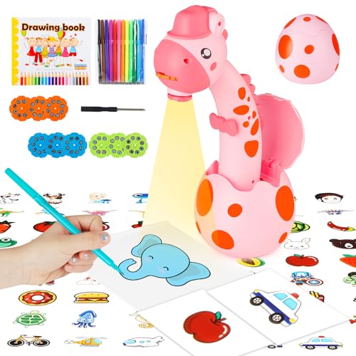 Zeichenprojektor für Kinder Maltafel Zaubertafel, KETIEE Projektor verfolgen und zeichnen Toy Kinder Zeichenbrett Zeichenspielset Geburtstag Geschenke für Mädchen Jungen 3 4 5 6 Jahre alt (Rosa) von KETIEE