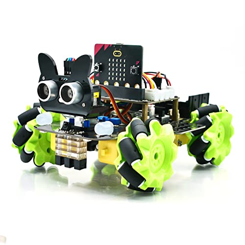 KEYESTUDIO BBC Micro:bit 4WD Mecanum Robot Car Kit Mit BBC Microbit V2 Board, Projekte Programmierbares Auto für Erwachsene Teenager Mint-Bildung von KEYESTUDIO