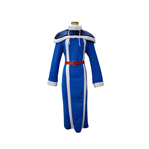 Anime Juvia Lockser Cosplay Kostüm Blaues Kleid Outfit Mit Hutgürtel,M-Blue von KEYGEM