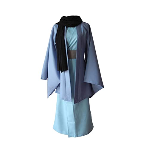 Anime Tomoe Cosplay Kostüm Kimono Kleidung mit Schal für Halloween -Party,XL-Blue von KEYGEM