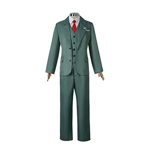 Loid Forger Cosplay Kostüm Volles Set Halloween Uniform Karnevalskleidung,Green-L von KEYGEM