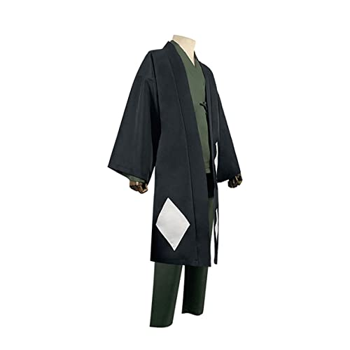 Urahara Kisuke Cosplay Kostüm Kimono Schwarze Uniform Mit Hut Halloween Outfits,3XL-Black von KEYGEM