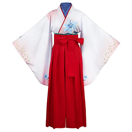 Yuriko Nishinotouin Cosplay Kostüm Anime Uniform Kimono Maid Kleid Outfit,Set-XXL von KEYGEM