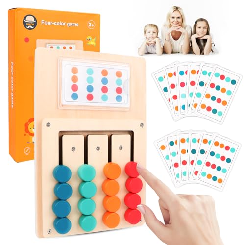 Montessori Activity Board, Montessori Vorschule Lernspielzeug für Kinder, Holzspielzeug Spiele Farben Lernen, Brain Teasers Bildung Logik Spiel Geschenk für 3 4 5 6 7 Jungen Mädchen von KFDDRN