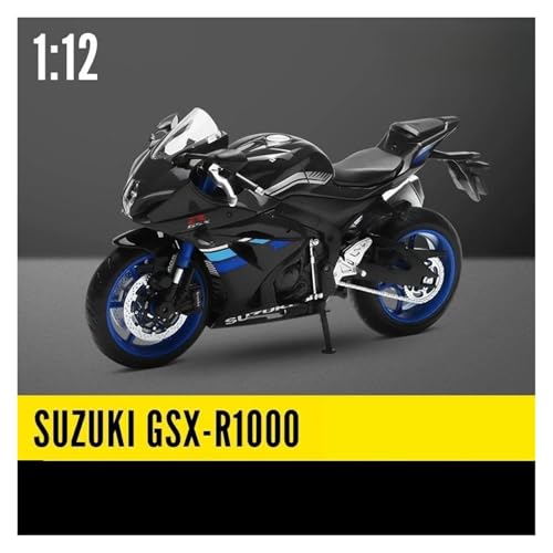 KFHBNI Sammlermodelle von Spielzeugautos 1/12 Suzuki GSX-R1000RR L7 Spielzeugmotorrad RMZ City Diecast Metallmodell 1:12 Racing Sport Miniatursammlung Geschenk für Jungen(Black) von KFHBNI