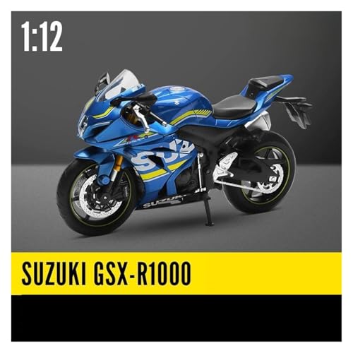 KFHBNI Sammlermodelle von Spielzeugautos 1/12 Suzuki GSX-R1000RR L7 Spielzeugmotorrad RMZ City Diecast Metallmodell 1:12 Racing Sport Miniatursammlung Geschenk für Jungen(Blue) von KFHBNI