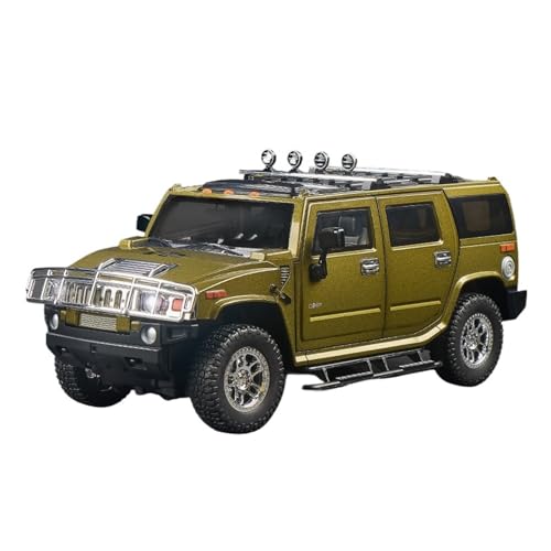 KFHBNI Sammlermodelle von Spielzeugautos 1/18 H2 Highway 61 SUV-Legierungsautomodell aus Druckgussmetallspielzeug Geländewagenautomodellsimulation Ton und Licht Kindergeschenk(Green) von KFHBNI