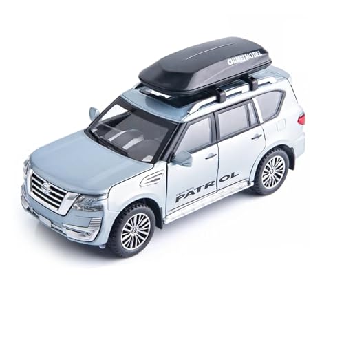 KFHBNI Sammlermodelle von Spielzeugautos 1/32 Nissan Patrol SUV Spielzeugauto JKM 1:32 Diecast Miniaturmodell Türen zu öffnende Sound & Light Collection Zurückziehen Geschenk für Jungen(Orange) von KFHBNI