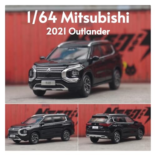 KFHBNI Sammlermodelle von Spielzeugautos 1/64 Mitsubishi Outlander SUV Sport Miniaturmodell 1:64 Diecast Metal Toy Car Vehicle Display Collection Free Wheels Gift Boys(Black) von KFHBNI