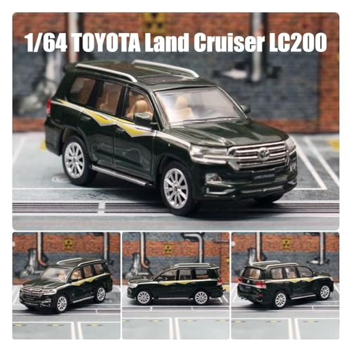 KFHBNI Sammlermodelle von Spielzeugautos 1/64 Toyota Land Cruiser LC200 Miniaturmodell JKM 1/64 Premium SUV Spielzeugauto Fahrzeug Freiräder Druckgusslegierung Sammlung Geschenk(Green) von KFHBNI