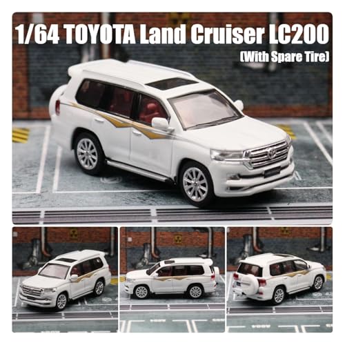 KFHBNI Sammlermodelle von Spielzeugautos 1/64 Toyota Land Cruiser LC200 Miniaturmodell JKM 1/64 Premium SUV Spielzeugauto Fahrzeug Freiräder Druckgusslegierung Sammlung Geschenk(Red) von KFHBNI