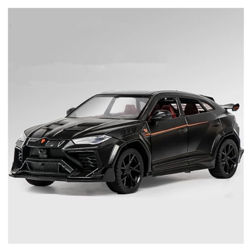 KFHBNI Sammlermodelle von Spielzeugautos 1:24 Urus SUV-Legierung, modifiziertes Sportwagenmodell, Druckguss-Metall-Geländewagenmodell, Simulation von Ton und Licht, Kinderspielzeuggeschenk(Black) von KFHBNI