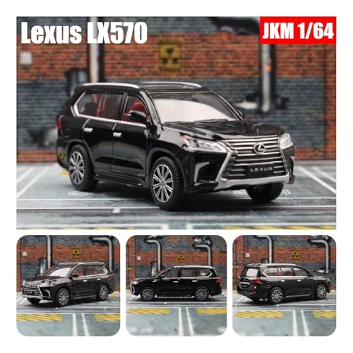 KFHBNI Sammlermodelle von Spielzeugautos 1:64 Lexus LX600 Miniaturmodell JKM 1/64 Premium SUV Spielzeugauto Fahrzeug Freiräder Druckguss Zinklegierung Metall Sammlung Geschenk(Lexus LX570 Black) von KFHBNI