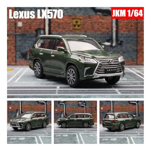 KFHBNI Sammlermodelle von Spielzeugautos 1:64 Lexus LX600 Miniaturmodell JKM 1/64 Premium SUV Spielzeugauto Fahrzeug Freiräder Druckguss Zinklegierung Metall Sammlung Geschenk(Lexus LX570 Green) von KFHBNI