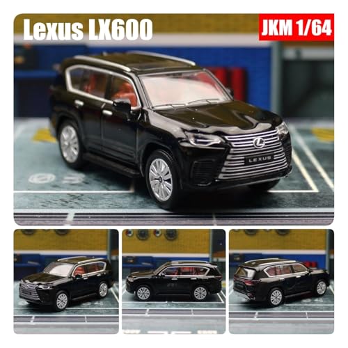 KFHBNI Sammlermodelle von Spielzeugautos 1:64 Lexus LX600 Miniaturmodell JKM 1/64 Premium SUV Spielzeugauto Fahrzeug Freiräder Druckguss Zinklegierung Metall Sammlung Geschenk(Lexus LX600 Black) von KFHBNI