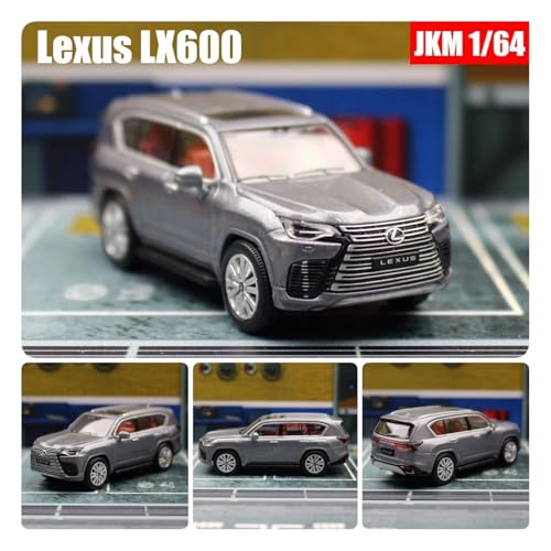 KFHBNI Sammlermodelle von Spielzeugautos 1:64 Lexus LX600 Miniaturmodell JKM 1/64 Premium SUV Spielzeugauto Fahrzeug Freiräder Druckguss Zinklegierung Metall Sammlung Geschenk(Lexus LX600 Gray) von KFHBNI