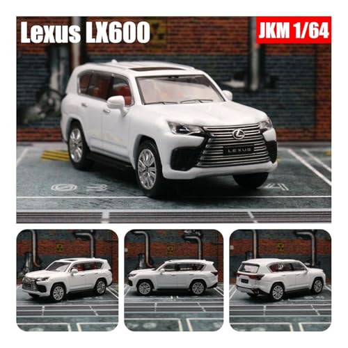 KFHBNI Sammlermodelle von Spielzeugautos 1:64 Lexus LX600 Miniaturmodell JKM 1/64 Premium SUV Spielzeugauto Fahrzeug Freiräder Druckguss Zinklegierung Metall Sammlung Geschenk(Lexus LX600 White) von KFHBNI