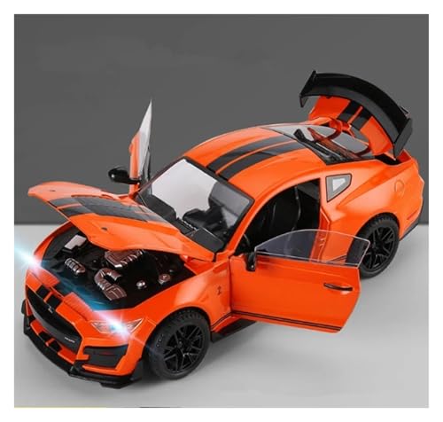 Sammlermodelle von Spielzeugautos 1/18 GT500 Legierung Sportwagen Modell Druckguss Metall Rennwagen Fahrzeuge Modell Sound und Licht Kinder Spielzeug Geschenk(Orange) von KFHBNI