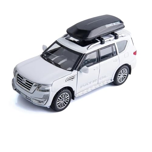 Sammlermodelle von Spielzeugautos 1/32 Nissan Patrol SUV Spielzeugauto JKM 1:32 Diecast Miniaturmodell Türen zu öffnende Sound & Light Collection Zurückziehen Geschenk für Jungen(Gold) von KFHBNI