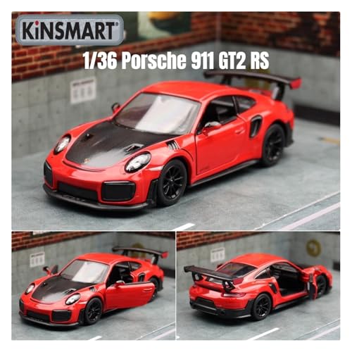 Sammlermodelle von Spielzeugautos 1/36 Porsche 911 GT3 RS Spielzeugauto Modell für Kinder RMZ City Miniatur Racing Free Wheels Pull Back Diecast Metal Collection Geschenk(Clear) von KFHBNI