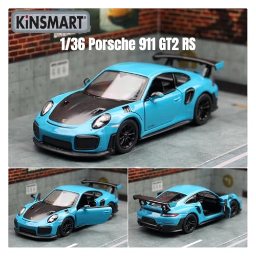 Sammlermodelle von Spielzeugautos 1/36 Porsche 911 GT3 RS Spielzeugauto Modell für Kinder RMZ City Miniatur Racing Free Wheels Pull Back Diecast Metal Collection Geschenk(Orange) von KFHBNI