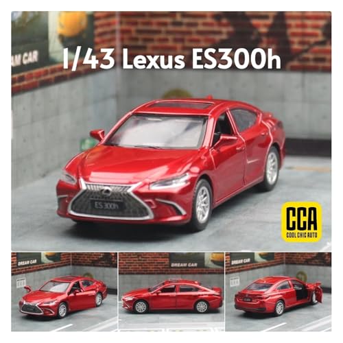 Sammlermodelle von Spielzeugautos 1/43 Lexus ES300h Spielzeugauto, Druckguss-Miniatur-Metallmodell, Türen für Öffnen zurückziehen, pädagogische Sammlung, Geschenk für Kinder, Streichholzschachtel(Red) von KFHBNI