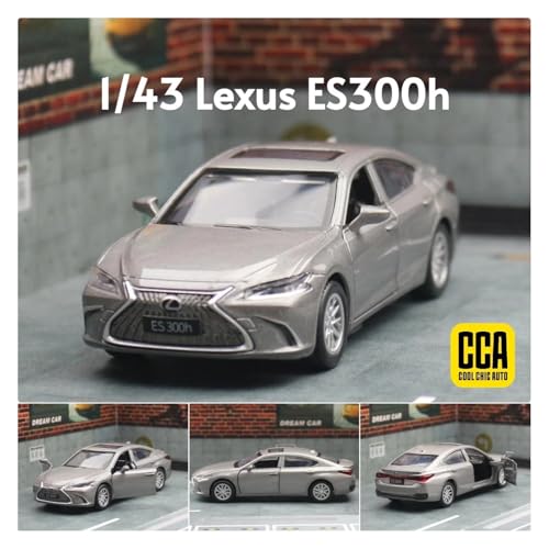 Sammlermodelle von Spielzeugautos 1/43 Lexus ES300h Spielzeugauto, Druckguss-Miniatur-Metallmodell, Türen für Öffnen zurückziehen, pädagogische Sammlung, Geschenk für Kinder, Streichholzschachtel(GRAY von KFHBNI