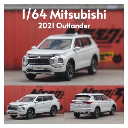 Sammlermodelle von Spielzeugautos 1/64 Mitsubishi Outlander SUV Sport Miniaturmodell 1:64 Diecast Metal Toy Car Vehicle Display Collection Free Wheels Gift Boys(White) von KFHBNI