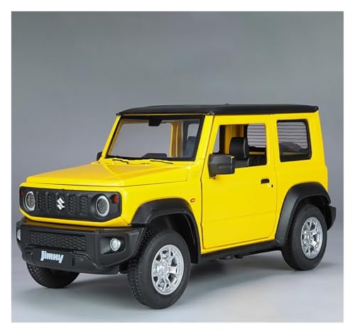 Sammlermodelle von Spielzeugautos 1:24 Jimny SUV Legierung Automodell Druckguss Metall Geländewagen Automodell Simulation Sound Light Collection Kinder Spielzeug Geschenk(Yellow) von KFHBNI