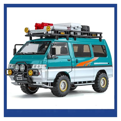 Sammlermodelle von Spielzeugautos 1:32 Delica MPV Legierung Automodell Druckguss Metall Klassische Nutzfahrzeuge Automodell Ton und Licht Kinder Spielzeug Geschenk(Blue) von KFHBNI