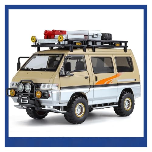 Sammlermodelle von Spielzeugautos 1:32 Delica MPV Legierung Automodell Druckguss Metall Klassische Nutzfahrzeuge Automodell Ton und Licht Kinder Spielzeug Geschenk(Yellow) von KFHBNI