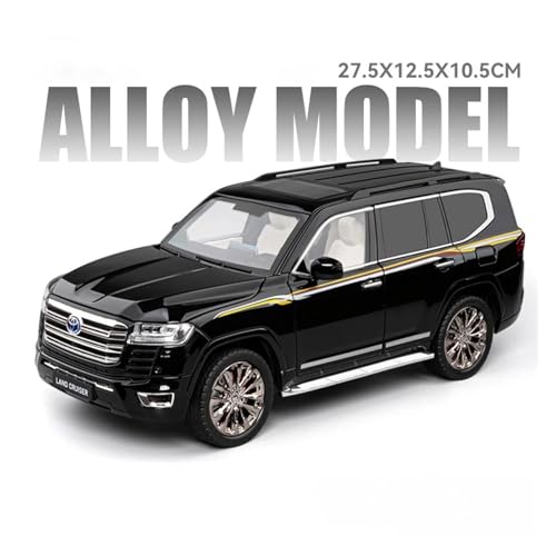 Sammlermodelle von Spielzeugautos Übergröße 1/18 Land Cruiser LC300 ZX Legierung Automodell Druckguss Metall Geländewagen Automodell Sound Licht Kinder Spielzeug Geschenk(Black) von KFHBNI