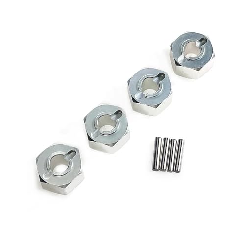 1/14 1/16 14210 14303 16207 16208 12 mm Metall Sechskantstecker Adapter kompatibel mit RC-Autorädern (Silber) von KFJHTWG