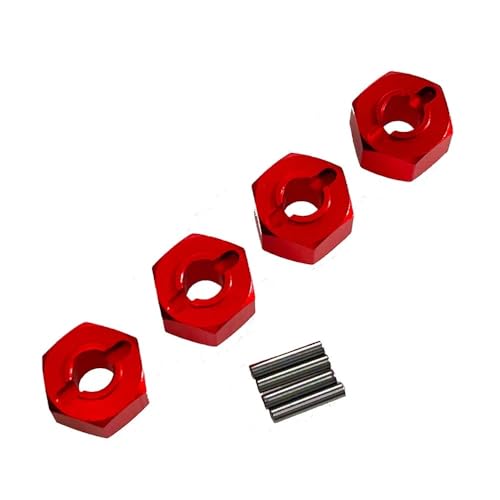 1/14 1/16 14210 14303 16207 16208 12 mm Metall Sechskantstecker Adapter kompatibel mit Sechskantstiften Kompatibel mit RC-Autorädern (Rot) von KFJHTWG