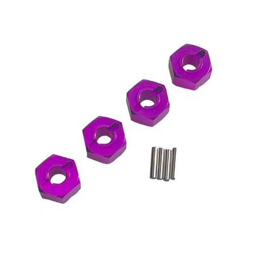 1/14 1/16 14210 14303 16207 16208 Metall Sechskantstecker Adapter 12 mm kompatibel mit Sechskantstiften Kompatibel mit RC-Autorädern (Purple) von KFJHTWG