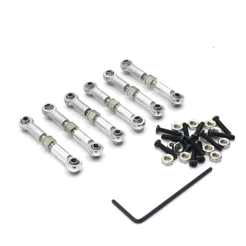 1/18 RC Car Upgrade Ersatzteile Servo vorne hinten Verbindungsstange Metall Kompatibel mit 184011 A949 A959 A969 A979 K929(Silver) von KFJHTWG