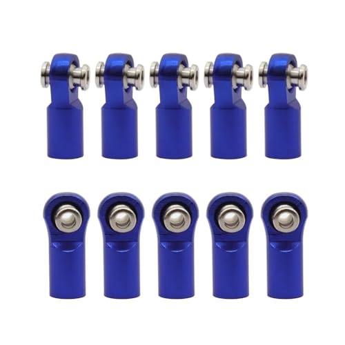 10 Stück M4 22 mm Kugelgelenk Zugstange Endstück Metall kompatibel mit RC 1/10 Kettenfahrzeugen (Blue 10pcs) von KFJHTWG