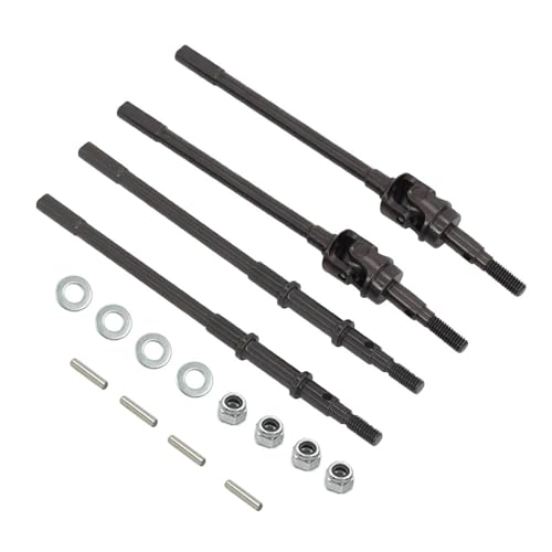 Heavy Duty Universal AR44 Achsen Kupplung vorne hinten Antriebswelle kompatibel mit RC 1/10 90046 90047 (Schwarz 1 Set) von KFJHTWG