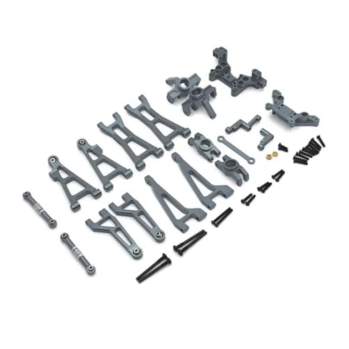 KFJHTWG 16889 16889A 16890 SG1601 SG1602 Metall-Querlenker, Lenkbecher, Stoßdämpfer-Set, Upgrade-Teilesatz, kompatibel mit 1/16 RC-Autos(Grey) von KFJHTWG