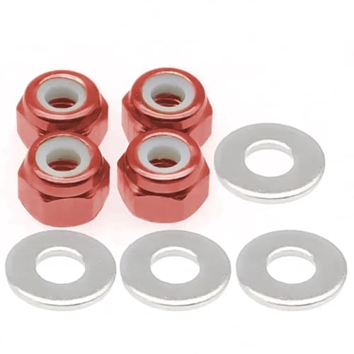 KFJHTWG 4 Teile/los Rad Hex Lock Mutter Ersatz Zubehör Teile Fit Kompatibel Mit 1/14 144001 RC Drift Auto Ersatzteile Hex Lock Mutter(Red) von KFJHTWG