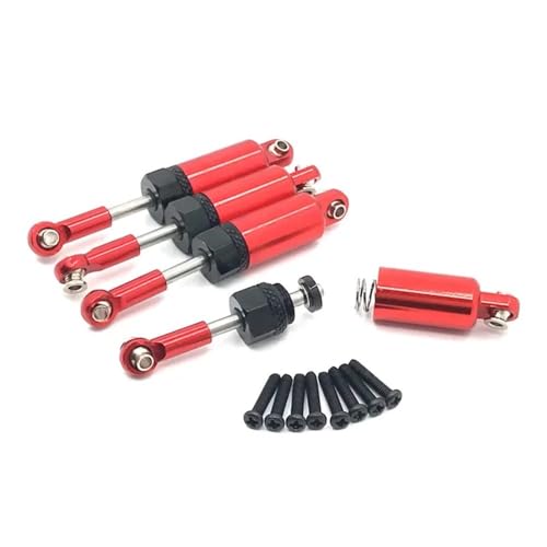 KFJHTWG 4 stücke Metall Öl Stoßdämpfer Dämpfer Kompatibel Mit 1/18 RC Auto Upgrade Teile Zubehör HS 18301 18302 18311 18312 18321 18322(Red) von KFJHTWG