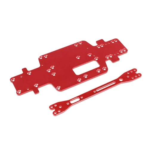 KFJHTWG Metall-Chassis-Bodenplatte und Oberdeck für RC-Car im Maßstab 1:28, kompatibel mit 284161 284010 284131 K989 K979 K969 Upgrade-Teil(Red) von KFJHTWG