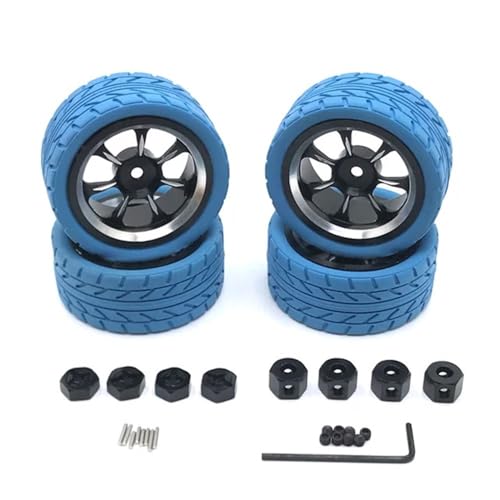 KFJHTWG Metall Upgrade Color Racing 65mm Räder Kompatibel mit MN 1/18 1/16 1/14 1/12 RC Autoteile(Sky Blue) von KFJHTWG