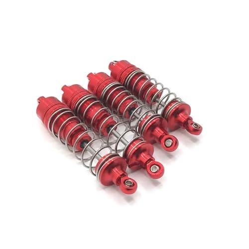 KFJHTWG Metall Upgrade Einstellbare Vorne und Hinten Hydraulische Stoßdämpfer Kompatibel Mit 1/10 104001 104002 RC Auto Teile(Red) von KFJHTWG