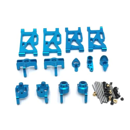 KFJHTWG Metall-Upgrade-Zubehör für 144010 144001 02 124017 16 18 124019 RC-Cars, kompatibel mit ähnlichen Modellen(Blue six Piece Set) von KFJHTWG