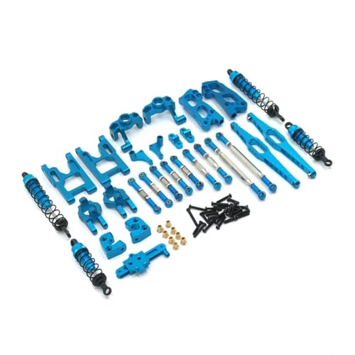 KFJHTWG Metallverbesserte Ersatzteile für 1/12 RC-Autos, kompatibel mit 12427 12428 12423 FY-03. Inklusive Lenkbecher-Schwingenkörper-Stoßdämpfer(Blue) von KFJHTWG