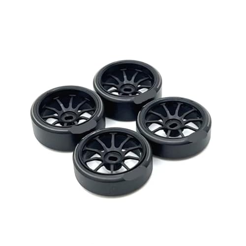 KFJHTWG Radnabe und Reifen aus Metall, kompatibel mit HGD1 Mini-Q Mini-D Mini-Z DRZ 1/28 284131 K969 K979 K989 P929 RC Car Upgrade Wheels(Black) von KFJHTWG