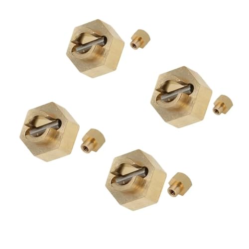 KFJHTWG Aluminium Messing 7MM Rad Hex Adapter Kompatibel Mit 1/24 RC Crawler SCX24 AXI90081 AXI00002 AXI00001 AXI00004(Brass 5MM) von KFJHTWG