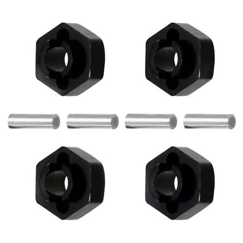 KFJHTWG Aluminium Messing 7MM Rad Hex Adapter Kompatibel Mit 1/24 RC Crawler SCX24 AXI90081 AXI00002 AXI00001 AXI00004(Black 3MM) von KFJHTWG