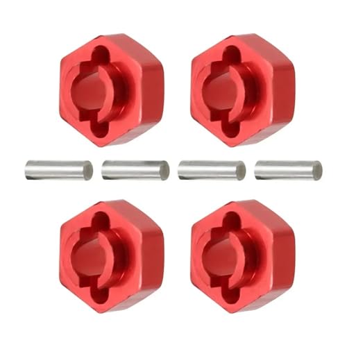 KFJHTWG Aluminium Messing 7MM Rad Hex Adapter Kompatibel Mit 1/24 RC Crawler SCX24 AXI90081 AXI00002 AXI00001 AXI00004(RED 3MM) von KFJHTWG